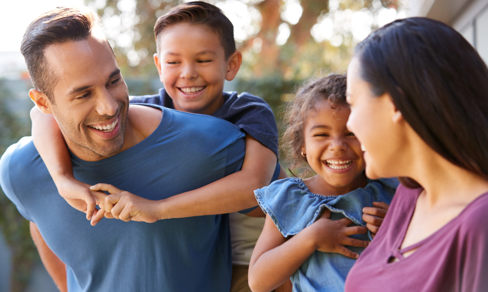 hispanic family smiling