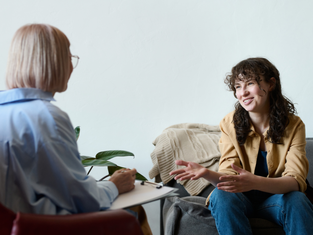 young woman with counselor